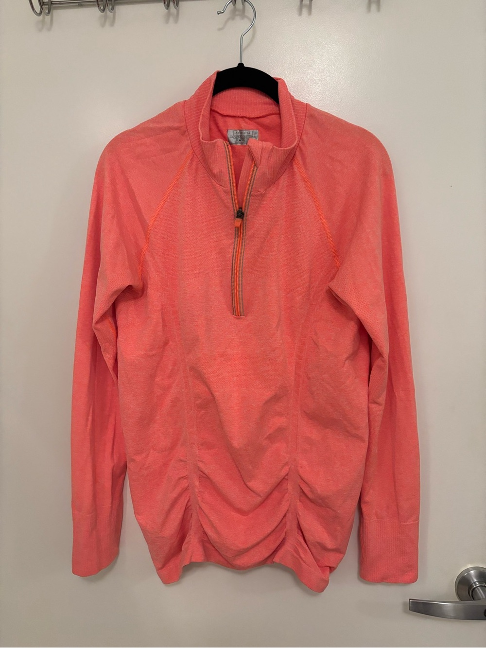 Athleta Bright Coral Half-Zip Pullover Athletic Shirt